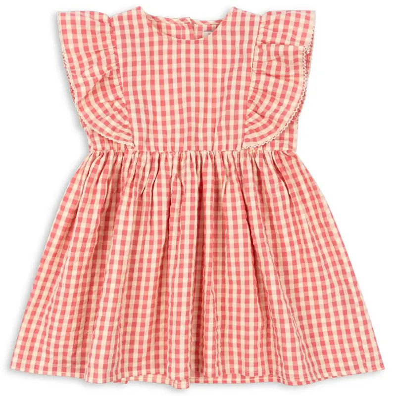 Vestido Vichy Rosa y Beige