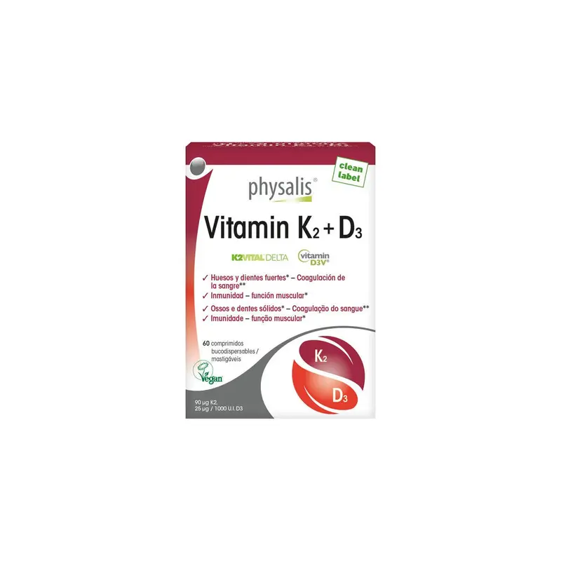 Vitamin K2 + D3 - 60 comprimidos - Physalis