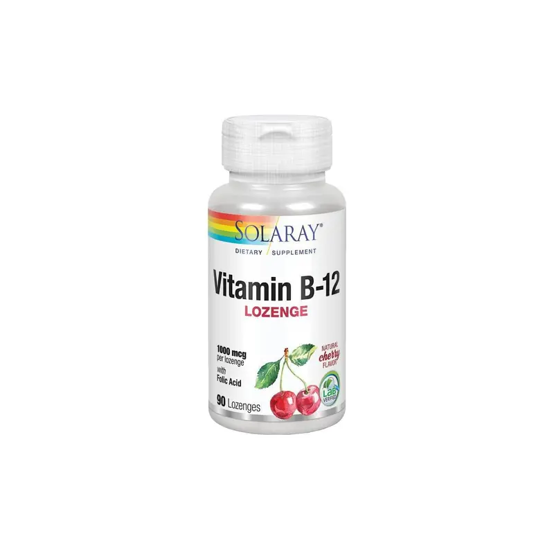 Vitamina B12+Ácido Folico 1000mcg - 90 comprimidos - Solaray