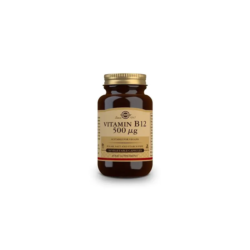 Vitamina B12 (cianocobalamina) 500µg - 50 vegecápsulas - Solgar