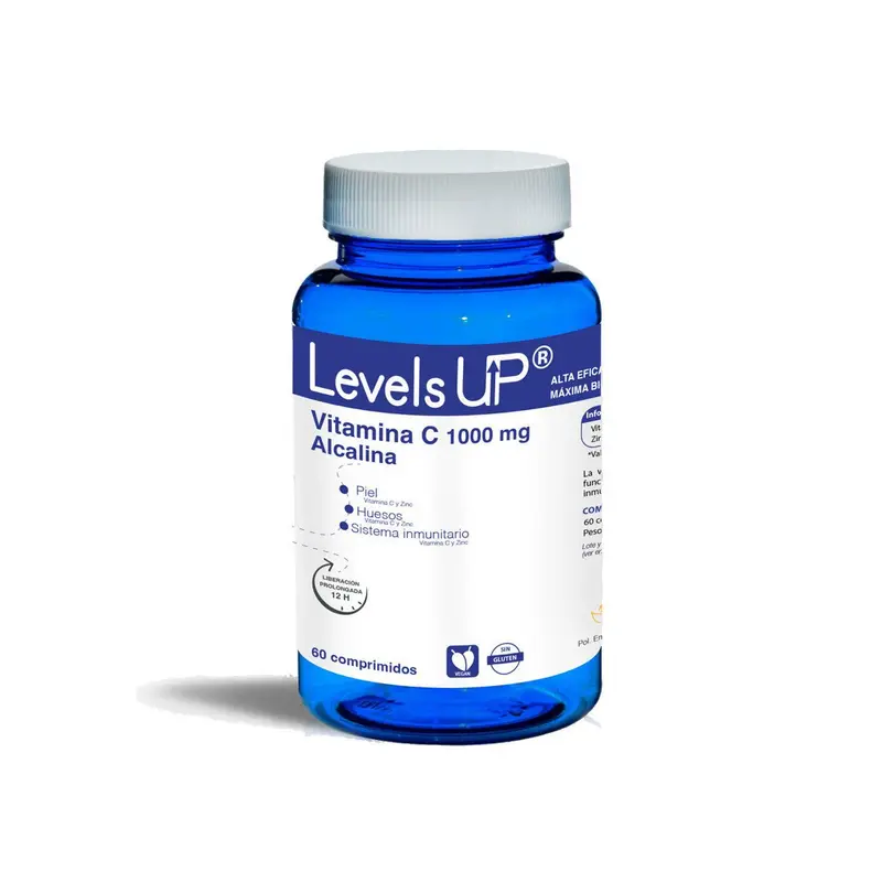 Vitamina C Alcalina 1000mg + Zinc - 60 comprimidos - Levels Up