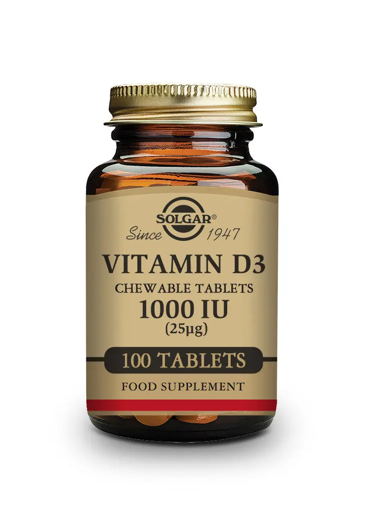 Vitamina D3 1000 UI (25 µg) (Colecalciferol) - 100 comprimidos masticables