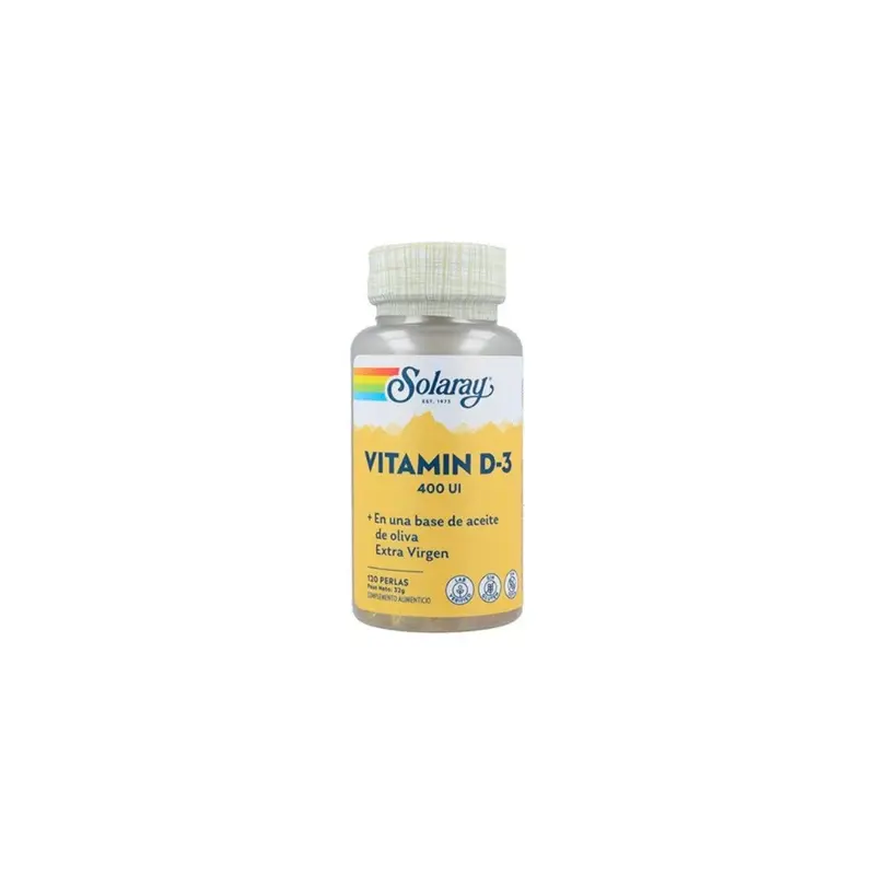 Vitamina D3 400UI - 120 perlas - Solaray