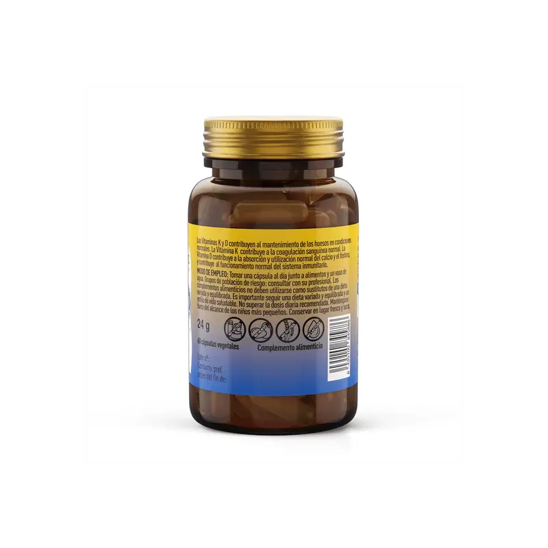 Vitamina D3 + K2 - 60 cápsulas - Plameca