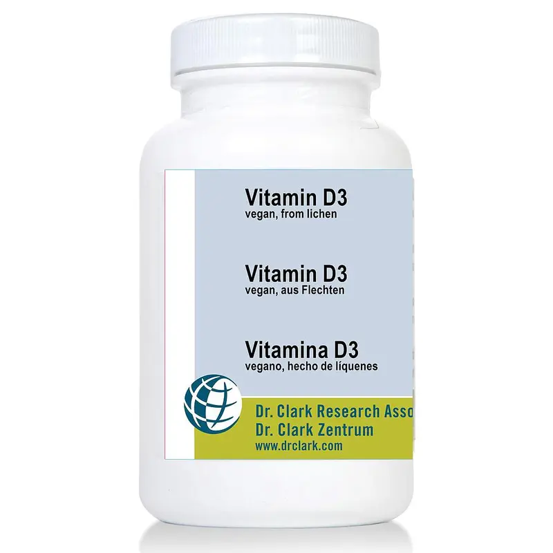 Vitamina D3 (vegana), 1000 IU 100 cápsulas blandas - HULDA CLARK