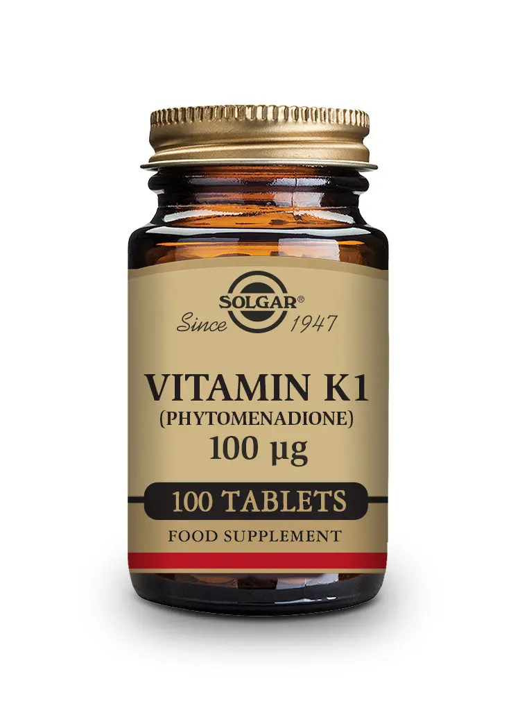 Vitamina K1 (Fitomenadiona) 100 ug 100 Comprimidos - SOLGAR
