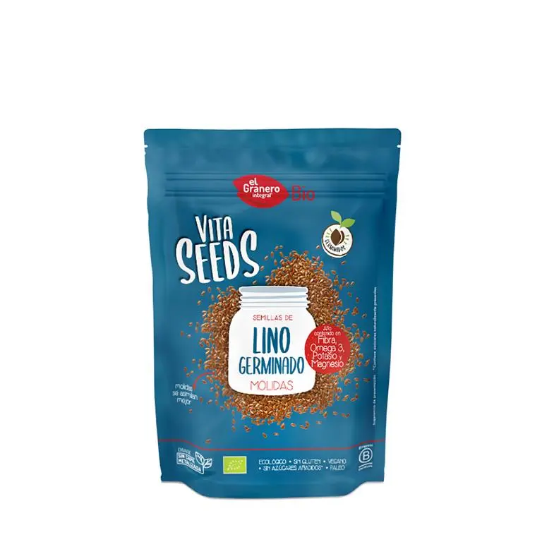 Vitaseeds Lino germinado BIO, 200 g - EL GRANERO INTEGRAL