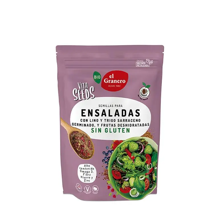 Vitaseeds Lino molido, trigo sarraceno y frutas deshidratadas BIO, 200 g - EL GRANERO INTEGRAL