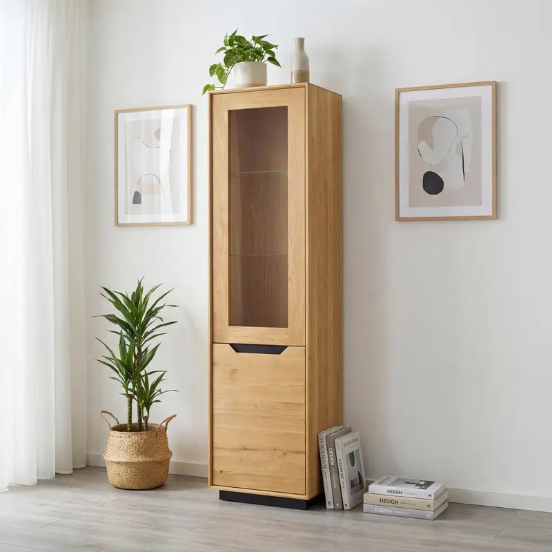 Vitrine en bois massif de chêne Bremen 1 - NordicStory