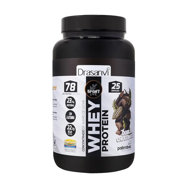 WHEY PROTEIN CONCENTRADA DOBLE CHOCOLATE 750G SPORT LIVE DRASANVI
