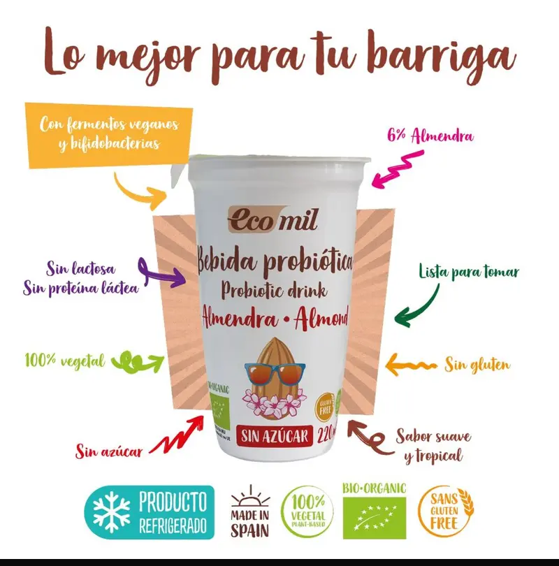 YOGUR Bebida probiótica ALMENDRA - ECOMIL