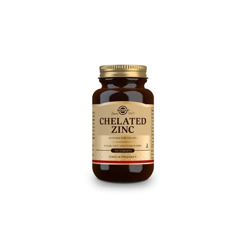 Zinc Quelado 22mg - 100 comprimidos - Solgar