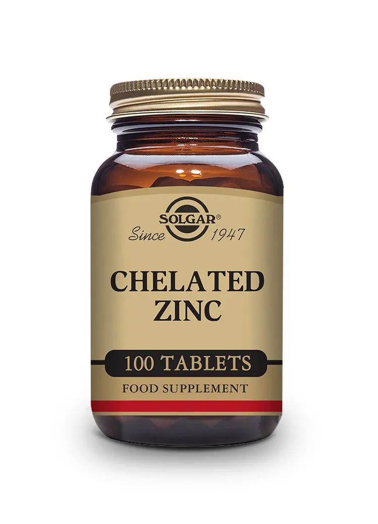 Zinc Quelado 22mg 100 Comprimidos - SOLGAR