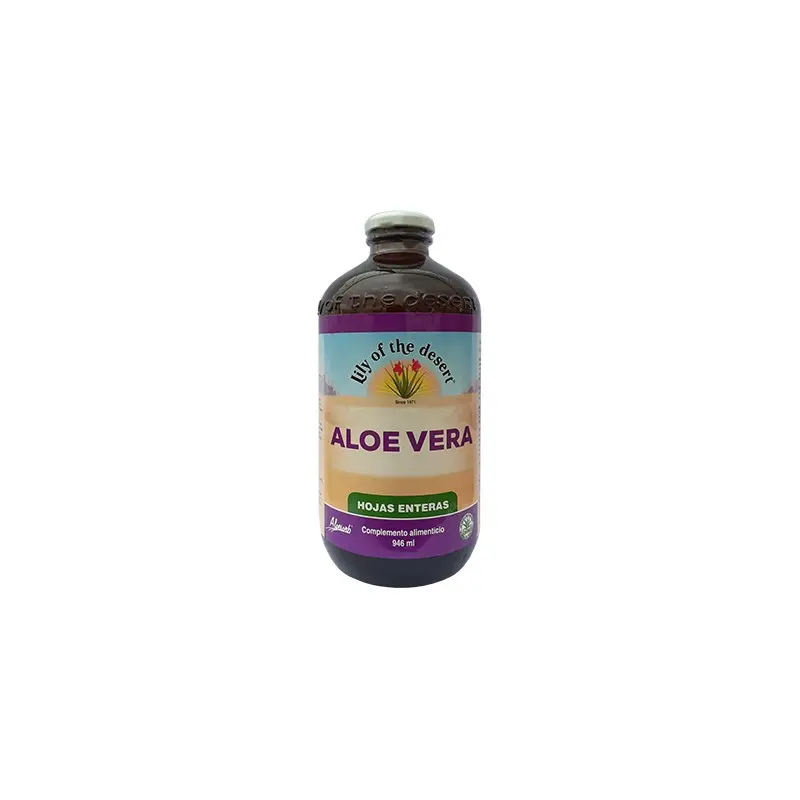 Zumo de Aloe Vera (Vidrio) Hoja entera 946 ml. Lily of the Dessert